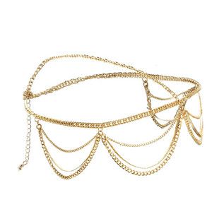 Womens Multilayer Chains Headbands Jewelry Girls Plated Gold Tassel ...