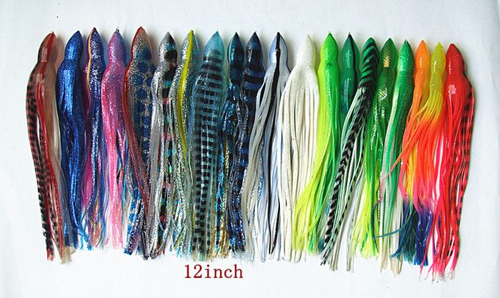 12 inch octopus rok lokken vissen tackle zacht plastic wormen vissen lokken zout lokken grote spel trollen vissen aas tonijn rok aas