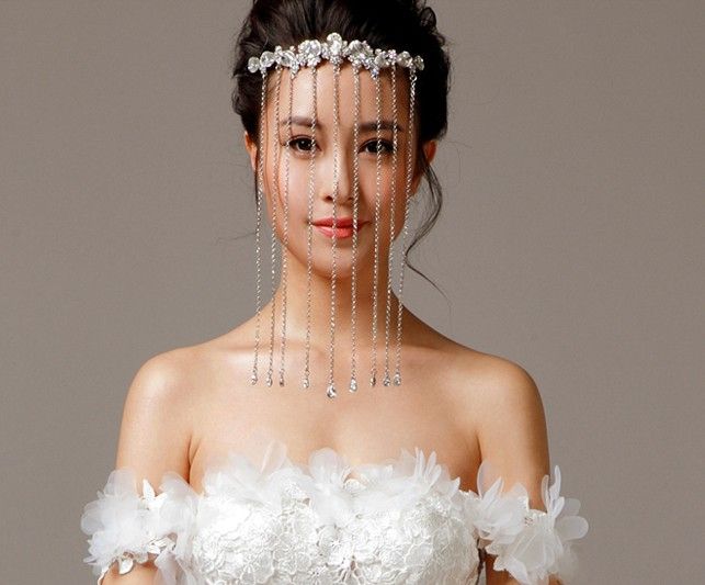Hot !!!! Rhinestone Bridal Hairband Szlachetny Bridal Headpieces Crown Tassels Sukienka Bridal Sukienka Akcesoria