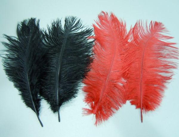 Wholesale 14 16inch35 40cm Ostrich Feather Plume Red And Black