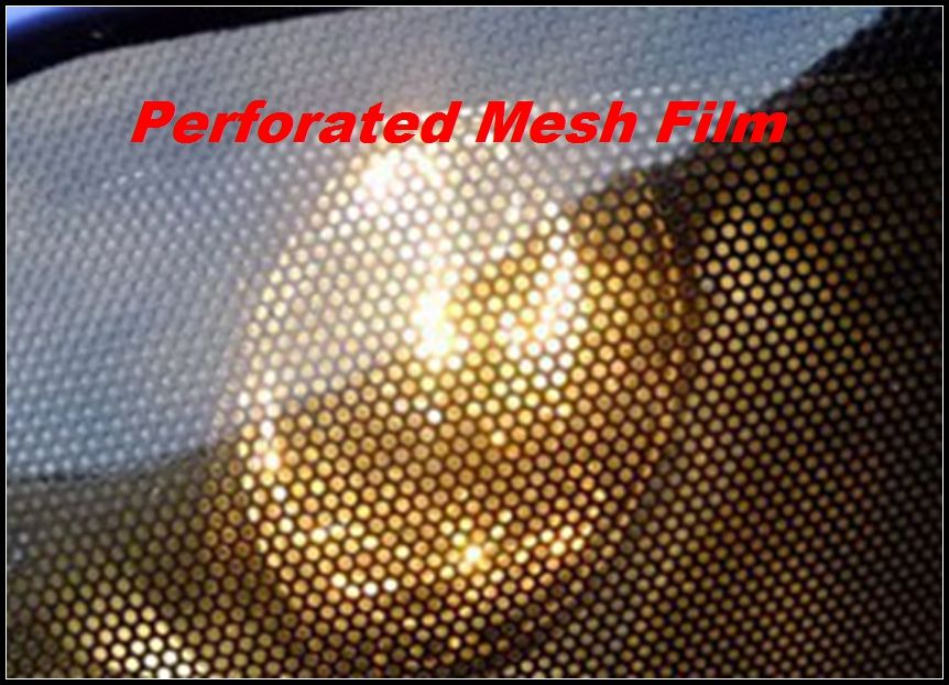 Film de fenêtre perforé de qualité supérieure, phares en film de maille noire Emballage teinté Fly Eye vinyle auto-adhésif 1.07x50meters livraison gratuite