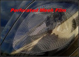 Headlight Tint Perforated Mesh Film Fly Eye Tint Legal on the Road self adhesive vinyl both side black 1 07x50meters 305D