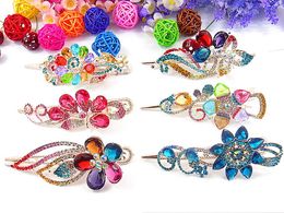 rhinestone Duck Clip Banana Clips Hair Barrette Hairpin clasps accessory 24pc/lot mixed #2989