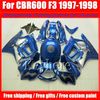 7 هدايا مجانية! طقم أسود fairings for CBR600 1997 1998 هوندا CBR 600 97 98 F3 ABS سباق fairing أجزاء motobike Fk12