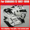 무료 선물 7 점! CBR600 용 화이트 블랙 REPSOL 모토 페어링 키트 1997 1998 혼다 CBR 600 97 98 F3 ABS 레이싱 페어링 모토 바이크 부품 Fk24