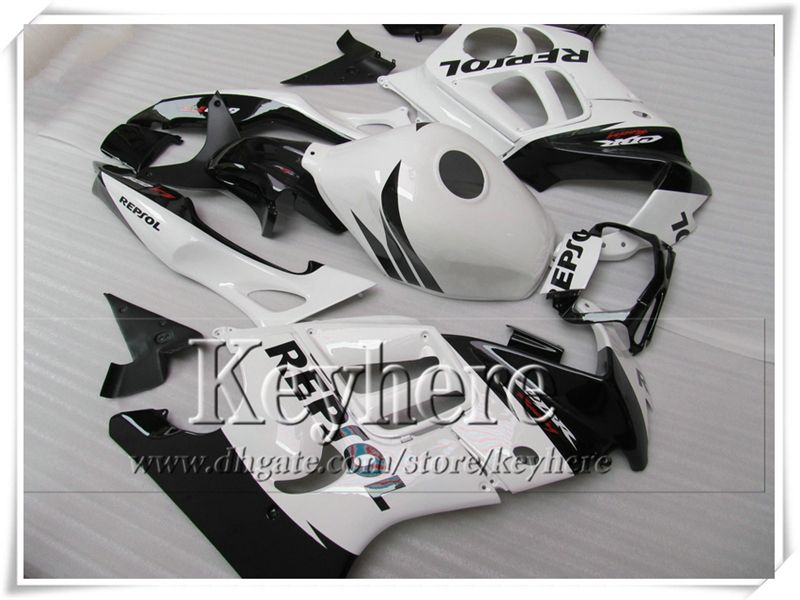 7 ücretsiz hediyeler! Beyaz siyah REPSOL CBR600 1997 1998 için Honda kasırga kiti kiti Honda CBR 600 97 98 F3 ABS yarış fairing motobike parçaları Fk24