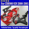 7 gåvor Motorcykelmässor för Honda CBR900RR 929 2000 2001 CBR900 929RR CBR929 00 01 CBR929RR GLOSSY RED MED Black Fairing SY18