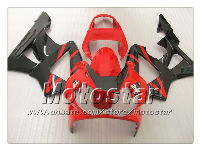 7 Regalos carenados de motocicleta para HONDA CBR900RR 929 2000 2001 CBR900 929RR CBR929 00 01 CBR929RR rojo brillante con carenado negro sy18