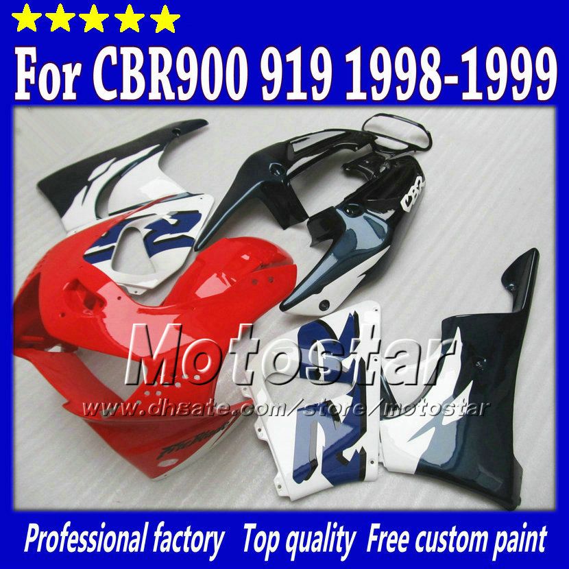 High quality aftermarket parts for HONDA fairing body kit CBR900RR 919 CBR 1999 CBR919RR 1998 CBR919 98 99 custom ABS fairing