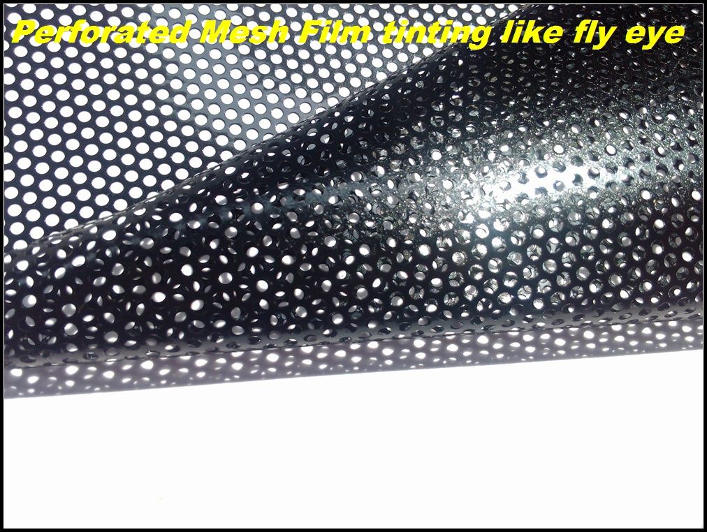 Premium Fly Eye Tint Perforated Mesh Film Scheinwerfer Tints Straße Legal Vinyl Fenster Tint Film Mo Like Fly Eye 1.07x50m/Roll