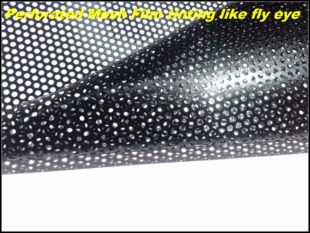 Premium vliegoogtint geperforeerde mesh film koplamp tints road juridische vinyl venster tint film mo like fly eye 1.07x50m/roll