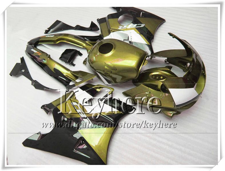Högkvalitativ Golden Black Fairings Kit för Honda CBR 600 91 92 93 94 Fairing Bodywork Set CBR600 1991 1992 1993 1994 F2 med 7 gåvor PJ23