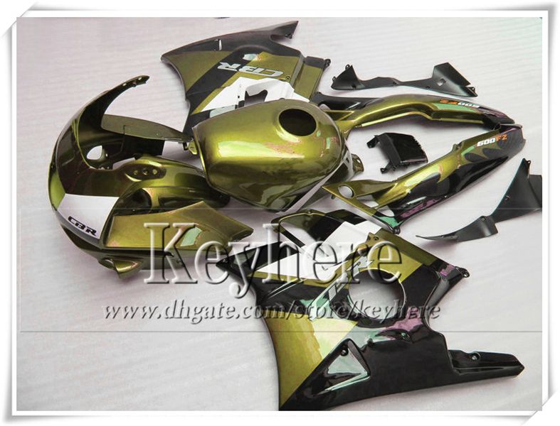 Högkvalitativ Golden Black Fairings Kit för Honda CBR 600 91 92 93 94 Fairing Bodywork Set CBR600 1991 1992 1993 1994 F2 med 7 gåvor PJ23