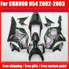 Corps en plastique noir vert CBR900RR 954 2002 2003 Ensemble de carénages CBR954RR 02 03 Carrosserie de carénage CBR 900RR pour Honda avec 7 cadeaux SY11