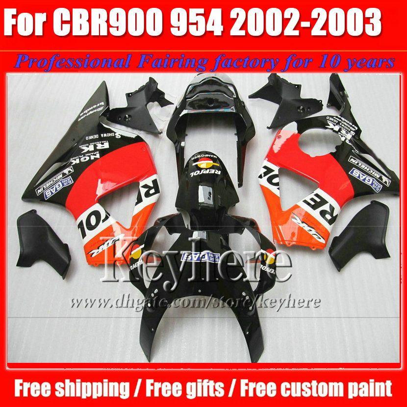 Cuerpo rojo de plástico CBR900RR 954 2002 2003 954RR CBR954RR kit de carenados 02 03 CBR 900RR carrocería de carenado para Honda con 7 regalos SY15