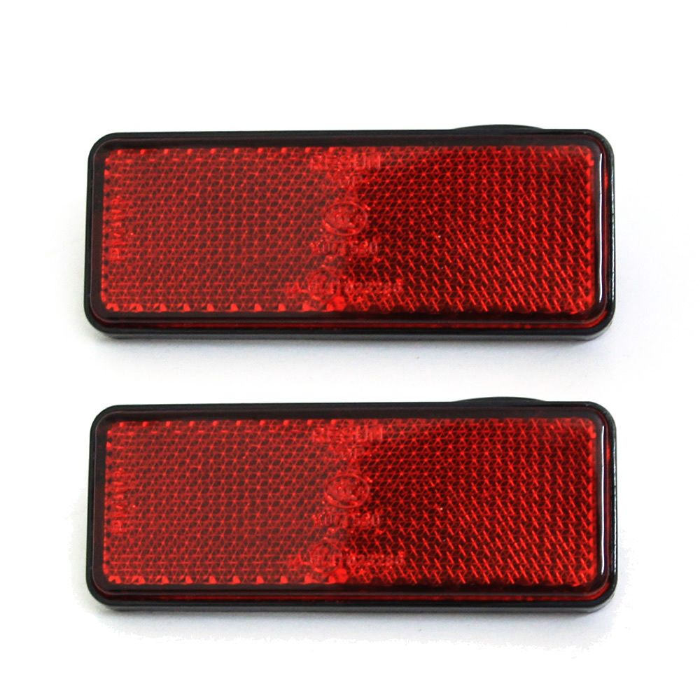 2X Red LED Rectangle Reflectors Brake Light Universal Motorcycle