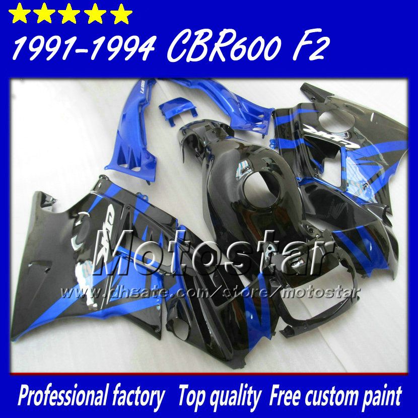 

for honda cbr600 f2 91 92 93 94 cbr600f2 fairings set 19911994 cbr 600 fairing bodywork dark blue in glossy black su105, Multi-color