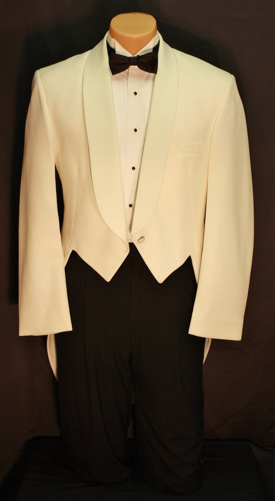 Mens Ivory Off White Tuxedo Tailcoat Formal Wedding Tux Tails Jacket ...