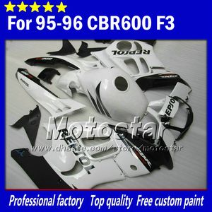 Parti di carenature moto per HONDA CBR600F3 95 96 cbr600 f3 1995 1996 CBR 600 F3 carenatura bianco lucido nero Repsol