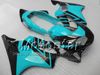 7 Geschenke für Honda CBR 600 Abs Verkleidungen 1999 CBR600 F4 2000 CBR600F4 99 00 Verkleidungsset glänzend schwarz mit wasserblauer Karosserie