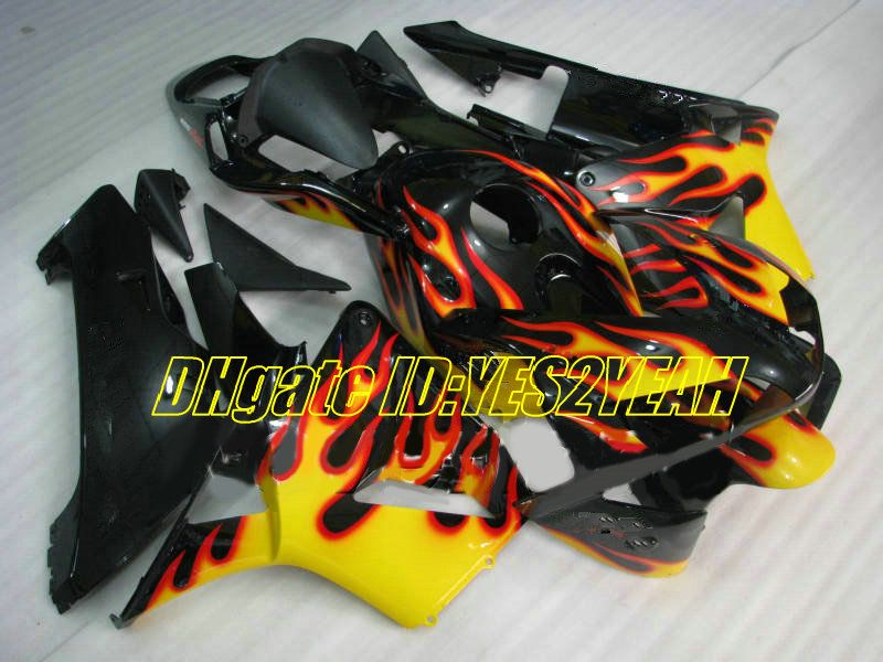 Motorradverkleidungsset für Honda CBR600RR 03 04 CBR 600RR F5 2003 2004 05 CBR600 ABS Rote Flammen schwarz Verkleidungsset + Geschenke HG23