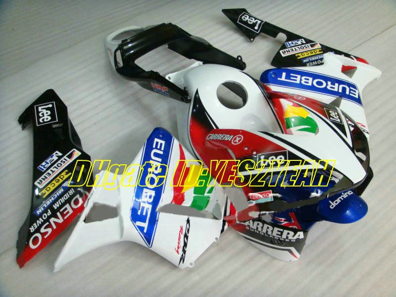 Motorcykel Fairing Kit för Honda CBR600RR 03 04 CBR 600RR F5 2003 2004 05 CBR600 ABS Röd vitblå Fairings Set + Gifts HG24