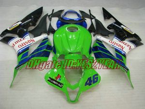 Motorcykel Fairing Kit för Honda CBR600RR 07 08 CBR 600RR F5 2007 2008 CBR600 ABS Green Blue Fairings Set + Gåvor HX07
