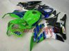 Motorcykel Fairing Kit för Honda CBR600RR 07 08 CBR 600RR F5 2007 2008 CBR600 ABS Green Blue Fairings Set + Gåvor HX07