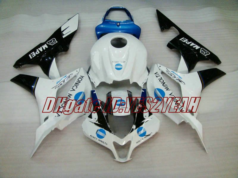 Kit de carénage de moto pour Honda CBR600RR 07 08 CBR 600RR F5 2007 2008 CBR600 ABS blanc bleu noir, ensemble de carénages + cadeaux HX14