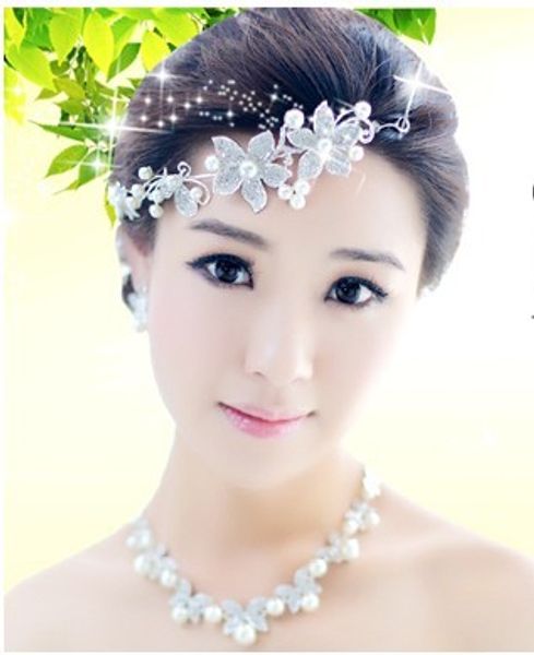 Free Ship Hot Best Pearl Soft White Pearl Diamond Chain Head