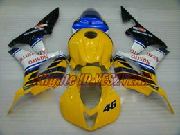 Racing version Fairing kit for Honda CBR600RR 07 08 CBR 600RR F5 2007 2008 CBR600 ABS Yellow white blue Fairings set+Gifts HX21