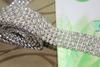 P4 1 Yard 5 rangées de diamants, ruban de décoration pour gâteau de mariage, strass et perles