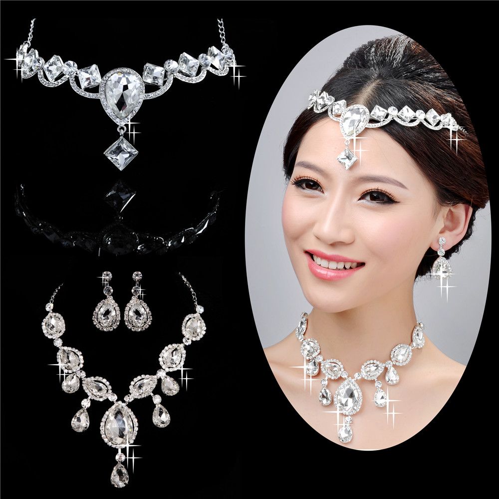 Wedding Accessories Set Set Bridal Jewelry Wedding Veil Crystal Crown