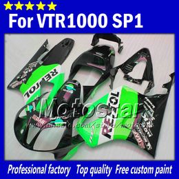 -Alto grado para Honda VTR 1000 R Body Failings 1000R VTR1000 RVT1000 SP1 RC51 KIT FAIRNG 2000-2005 Piezas de motocicleta Negro Verde Negro Sepsol