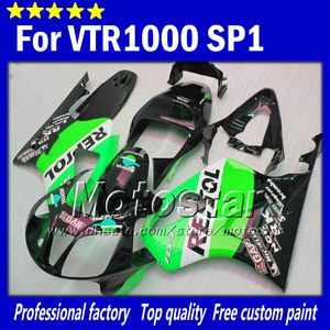 Di alta qualità per carene honda VTR 1000 R 1000R VTR1000 RVT1000 SP1 RC51 kit carenatura 2000-2005 verde nero Repsol parti del motociclo