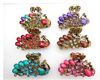 4cm Vintage Hair Clamps Clasps Claw Clips Smycken Alloy Rhinestone Crown Hair Claw Hair Clip Hår Tillbehör Mixed 10st / Lot # 3021