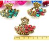 4cm Vintage Hair Clamps Clasps Claw Clips Smycken Alloy Rhinestone Crown Hair Claw Hair Clip Hår Tillbehör Mixed 10st / Lot # 3021