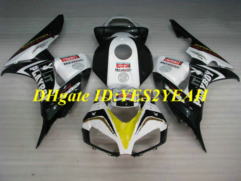 Hochwertiges Motorrad-Verkleidungsset für Honda CBR1000RR 06 07 CBR 1000RR 2006 2007 CBR1000 ABS Weiß glänzend schwarz Verkleidungsset + Geschenke HH11