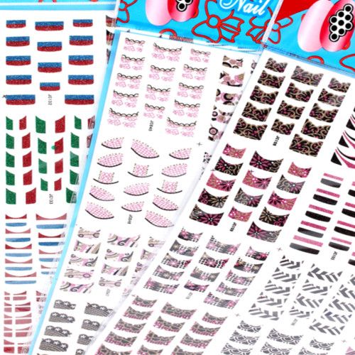 Nail Supplies Nail French Sticker Assorted Sticker / lotto 3D Nails Sticker French Tip Adesivi unghie French Tip Stickers