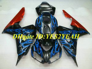 Esclusivo kit carenatura moto per Honda CBR1000RR 06 07 CBR 1000RR 2006 2007 CBR1000 ABS Fiamme blu set carenature nere + regali HH38