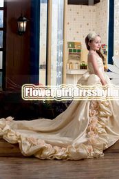 pageant communion flowergirl taffeta train