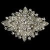 Large Elegant Vintage Silver Sparkly Rhinestone Crystal Bridal Pin Brooch