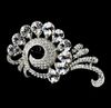 Antik Gümüş Kaplama Temizle Rhinestone Kristal Sparkly Broş Pins