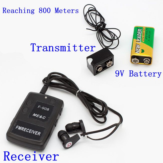 Wireless Bug Covert RF FM Audio Spy Kit Listening Device Easy Operation F 908 Freeship Dropship