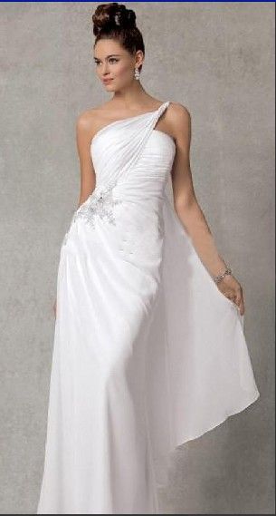 Discount2014 Hot Sale !! Greek Style A Line One Shoulder Wedding ...