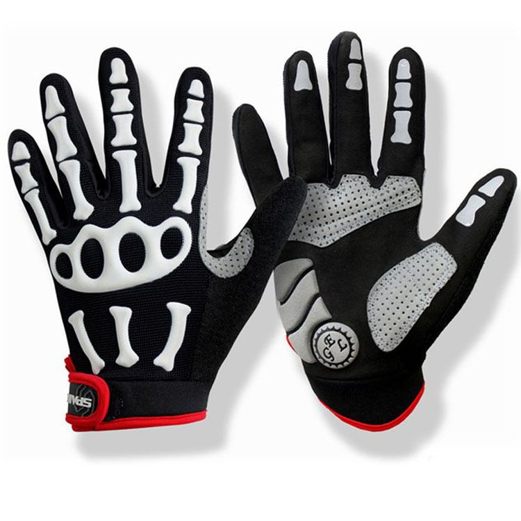 Spakct Gloves Riding Bicycle Cycling Skiing Skeleton Full Finger Gloves