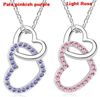 Wedding Jewelry Heart Crystal Pendant Fashion Necklace 18K White Gold Plated Make With Swarovski Elements FREE SHIPPING 6 colors 10391