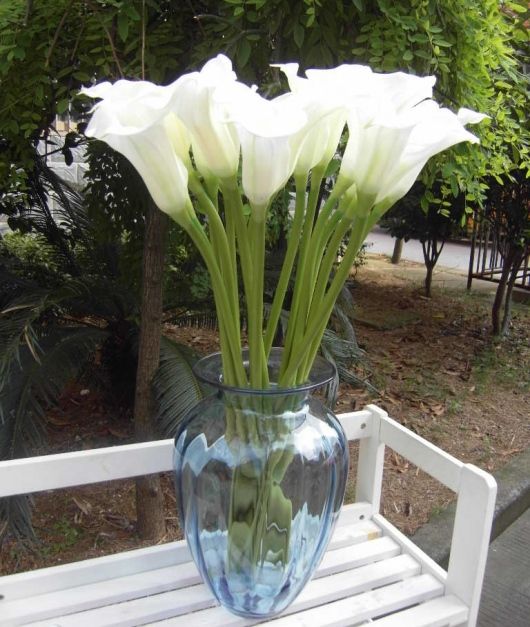 Echte touch callas bloem tak 60cm gevoel pu calla lelie bloemen grote calla lelie voor bruiloft boeket kunstmatige bloemen decoratie
