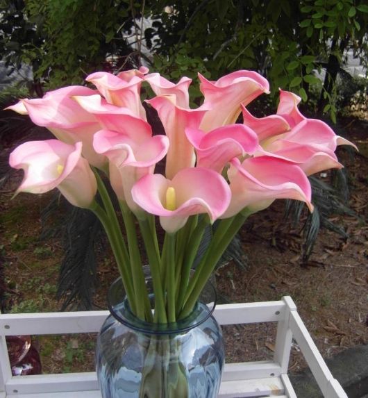 진짜 접촉 Callas / 60cm 진짜 느낌 PU Callas 백합 꽃 결혼식 꽃다발을 % s 큰 Calla 백합 인공적인 장식적인 꽃