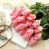 REAL TOUCH Roses Flower 55cm Cream/Pink artificial Silk Roses Buds Single Stem for Bridal Wedding Bouquet/Centerpieces Decoration